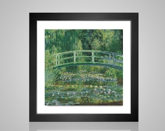 Cross Stitch pattern monet bridge over a pond of water lillies pdf counted crossstitch tutorial painting impressionist INSTANT DOWNLOAD