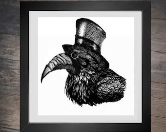 Plague Crow - PDF cross stitch pattern -  INSTANT DOWNLOAD