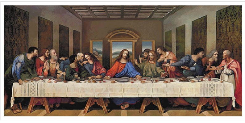 The Last Supper by Leonardo Davinci super deluxe chart Diy Crossstitch chart Pattern PDF INSTANT DOWNLOAD image 2