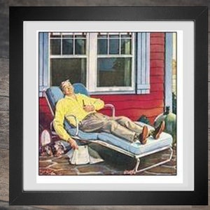 Retro Dad - lounging - PDF cross stich pattern - INSTANT DOWNLOAD