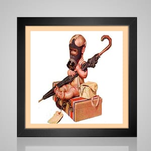 Baby with a gas mask on - PDF cross stitch chart - INSTANT DOWNLOAD