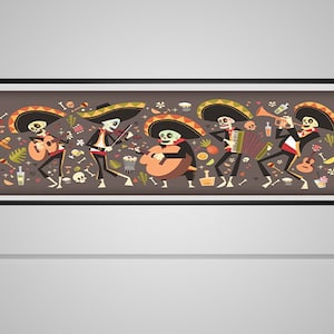 Dia De Los Muretos Musicans - Patrón de punto de cruz PDF - DESCARGA INSTANTE