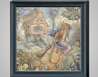 Baba Yaga Folk Painting - PDF Cross Stitch Pattern | #PatternKeeperCompliant