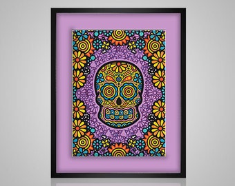 Dia DE Los Muertos - Teschio del giorno dei morti - schema punto croce in pdf - DOWNLOAD IMMEDIATO