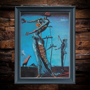 The Burning Giraffe - By Salvadore Dali  - PDF cross stitch pattern - INSTANT DOWNLOAD