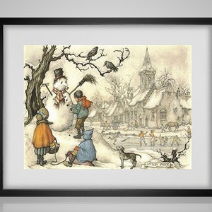 Cross Stitch Pattern The Snowman Anton Pieck  pdf crossstitch tutorial vintage art  modern crossstitch  x stitch  INSTANT DOWNLOAD