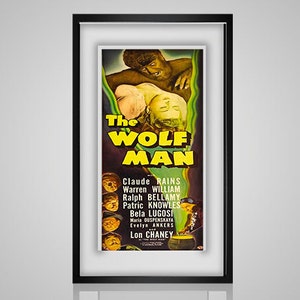 The Wolf Man Movie Poster - universal monsters Lon Chaney Bela Lugosi claude Rains- cross stitch pattern - instant PDF download