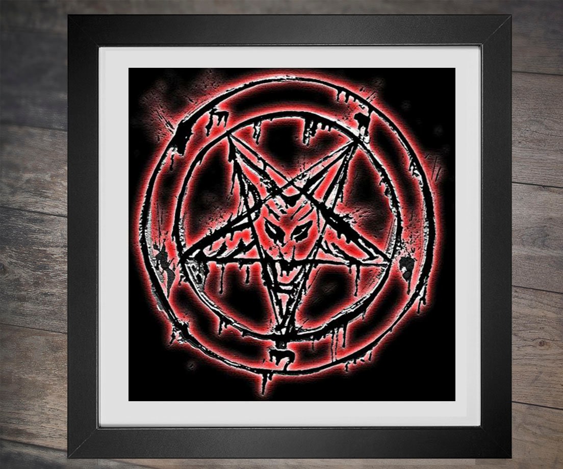 Cross Stitch Pattern Baphomat Goat Head Pentagram Evil Occult