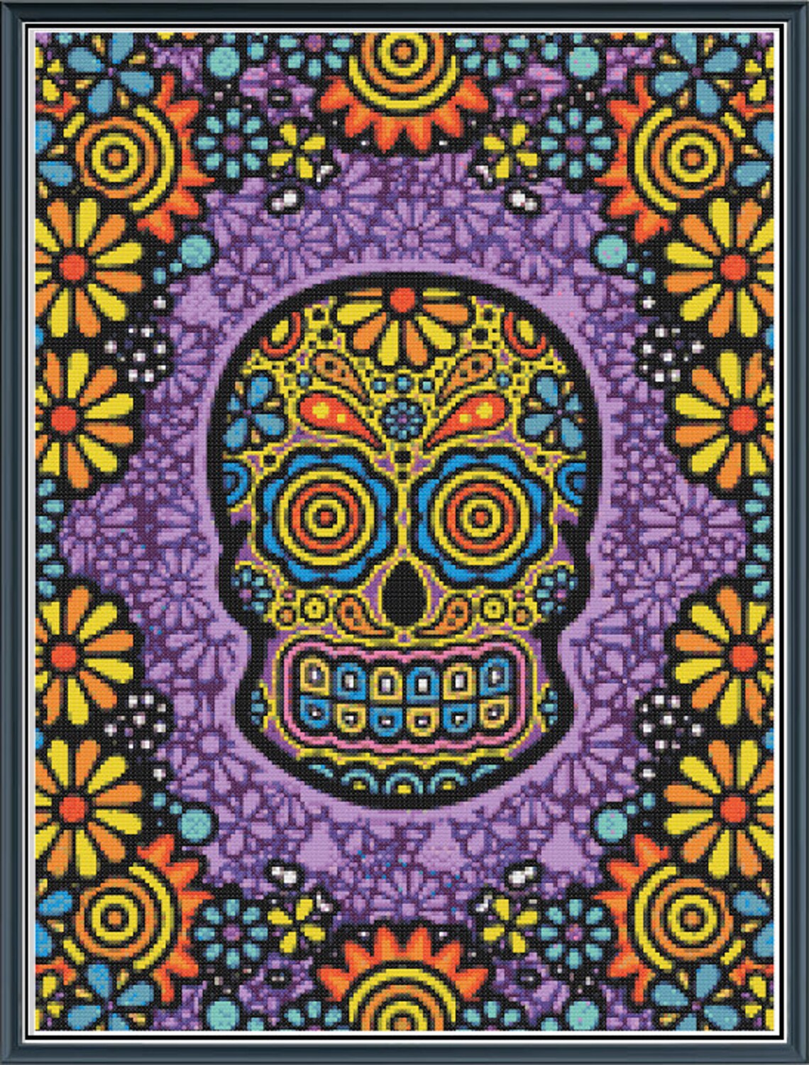 Dia DE Los Muertos - Day of the Dead Skull- Pdf Cross Stitch Pattern ...