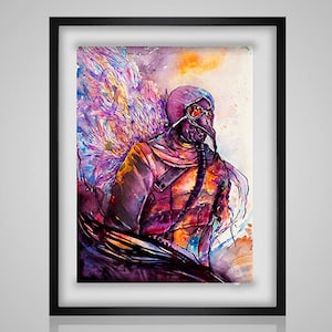 Plague Doctor by Versimaya - pdf crossstitch tutorial modern angel rainbow wings colorful creepy  crossstitch  x stitch  INSTANT DOWNLOAD