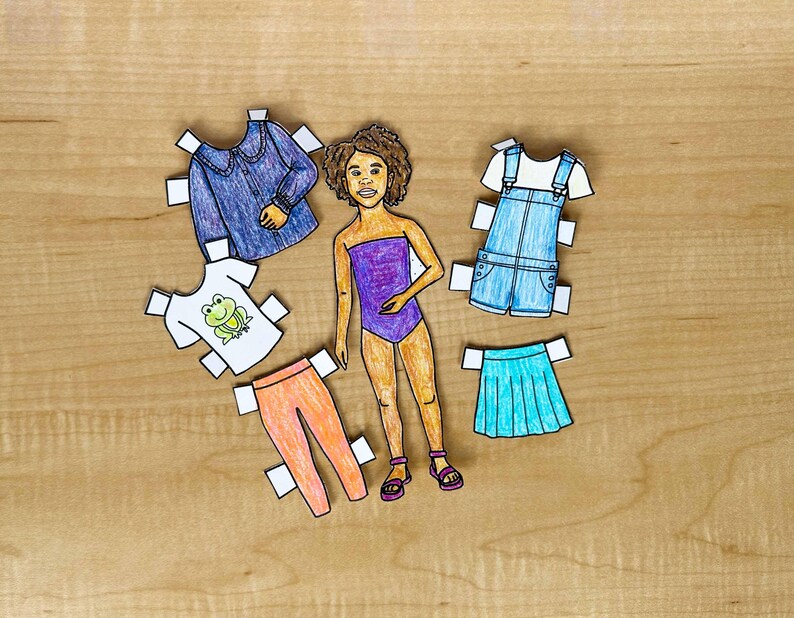 Mabel Paper Doll Hand-drawn Printable Digital Download Coloring Pages ...