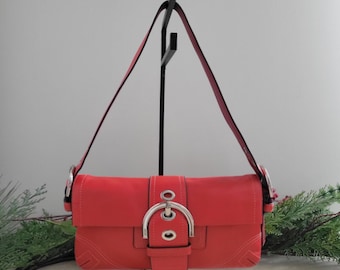 Vintage Y2K Coach Red Mini Leather Square Soho Shoulder Bag - Etsy