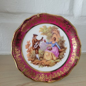 Charming Vintage Miniature Porcelain Limoges France Courting Scene Plate - Timeless Elegance for Your Collection!