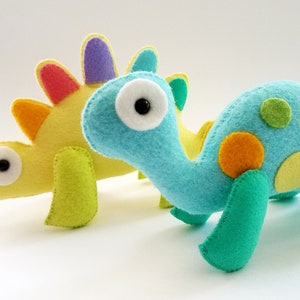 Felt Dinosaur Softie Toy Sewing Pattern - Tutorial - PDF e PATTERN - Stegosaurus - Brontosaurus - Prehistoric Dino DIY