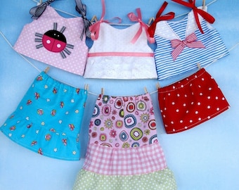 18" Mädchen Puppenkleidung Muster - Schnittmuster für Mädchen Puppenkleidung PDF e Pattern - 18 inch Doll Shirts and Röcke