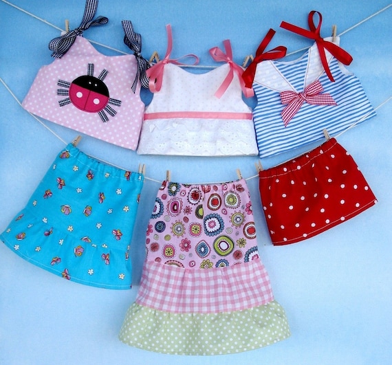 18" Girl Doll Clothes Pattern - Sewing Pattern for Girl Doll Clothing PDF e Pattern - 18 inch Doll Shirts and Skirts