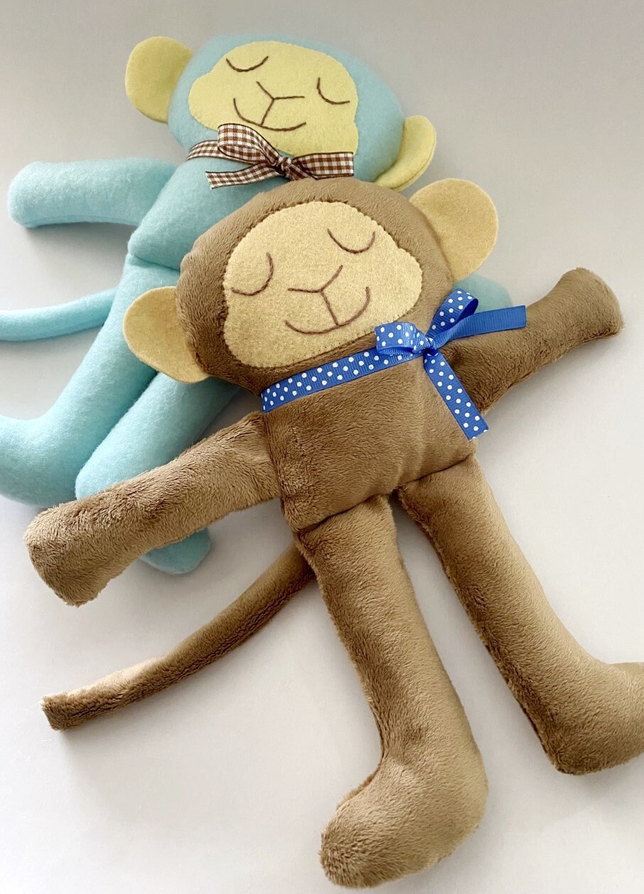 Monkey Toy Pattern Monkey Sewing Pattern - Sleepy Soft Fleece Toy Animal Sewing Pattern ...