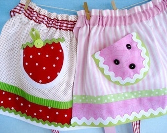 SALE - PDF ePattern - Strawberry and Watermelon Aprons - Pot Holders - Four Adult Sizes and Three Child Sizes