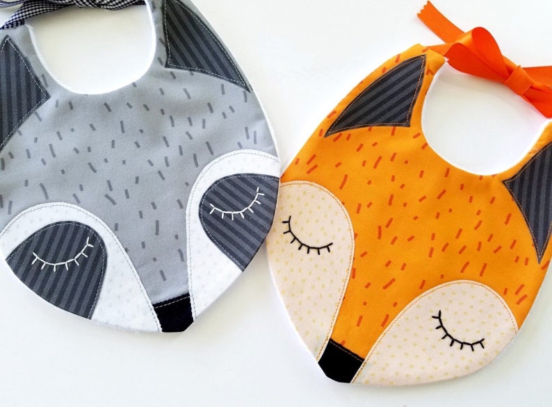 Fox Raccoon Baby Bibs PDF E Sewing Pattern image 1