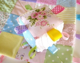PDF ePATTERN - Precious Ribbon Play Quilt lovey and Block for Baby DIY Sewing Pattern Toy and Blankie