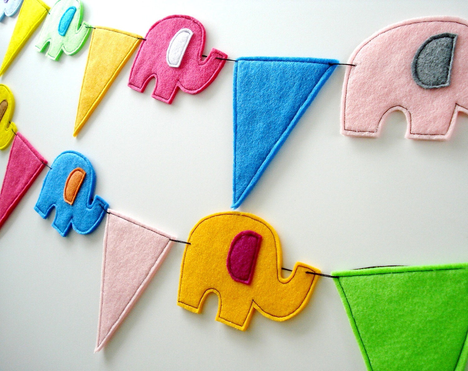 Felt Elephant & Pennant Banners Sewing Pattern - PDF Epattern - Etsy