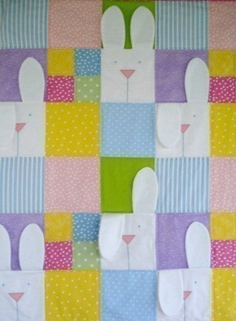 SALE PDF e-Pattern Peek-A-Boo Bunny Quilt image 4