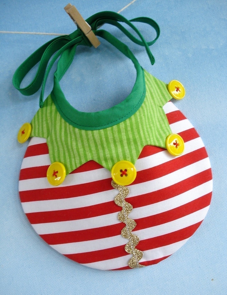 Christmas Baby Bib Sewing Pattern for Elf, Tree and Ornament PDF ePattern image 2
