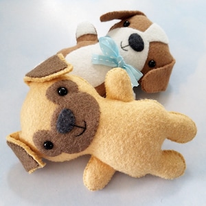 Dog Softies Felt Sewing Pattern Toy Pug Beagle Tutorial PDF ePATTERN e pattern Hand Sewing Animal image 5