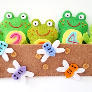 Felt Sewing Pattern - Five Little Speckled Frogs Finger Puppet Set Felt Sewing Pattern Tutorial PDF e PATTERN - sat on a speckled log - bugs