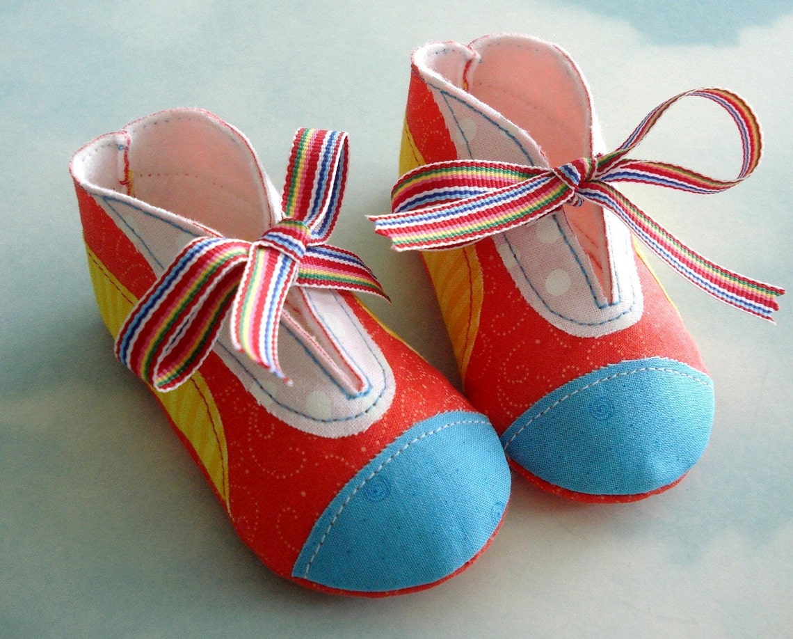 Baby Shoes Sewing Pattern With Appliques and Ribbon Ties PDF Etsy