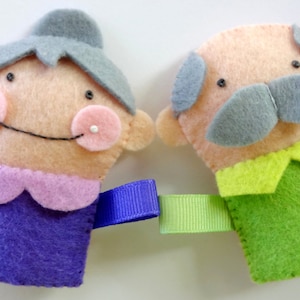 Felt Finger Puppet Family Sewing Pattern PDF ePATTERN Mom, Dad, Big Sister, Little Brother, Baby, Grandma & Grandpa image 3