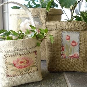 Container Sewing Pattern for Burlap Clay Pot Covers PDF ePattern image 1