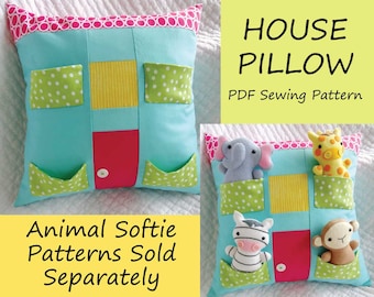 House Pillow Sewing Pattern - Tutorial - PDF ePATTERN - Softie Patterns Sold Separately