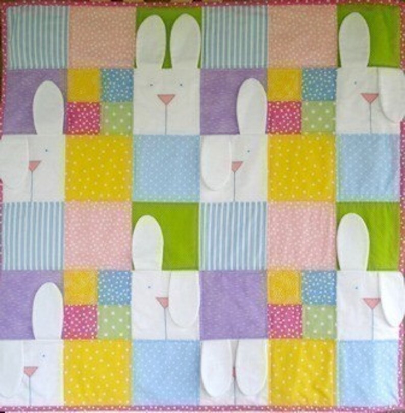 SALE PDF e-Pattern Peek-A-Boo Bunny Quilt image 2