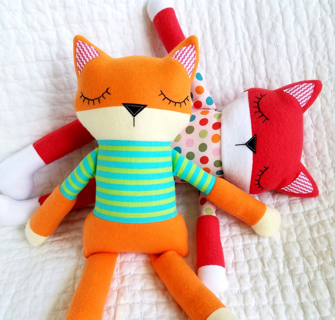 Fox Softie Sewing Pattern - Sleepy Soft Fleece Toy Animal Sewing ...