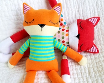 Patrón de costura de Fox Softie - Tutorial de patrón de costura de animal de peluche suave y esponjoso para bebés, niñas y niños - niños - niños - patrón electrónico en formato PDF