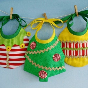 Christmas Baby Bib Sewing Pattern for Elf, Tree and Ornament PDF ePattern image 5