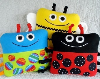 Toy Sewing Pattern - PDF ePATTERN for Beetle, Bee and Ladybug Pillows