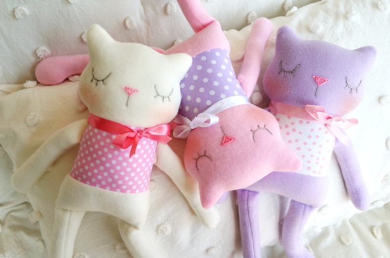 Kitty Cat Softie Sewing Pattern - Sleepy Soft Fleece Toy Animal Sewing ...