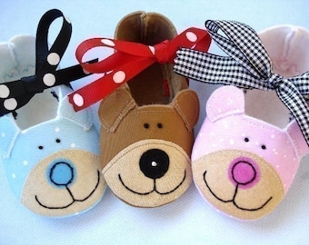 Patucos de bebé de osito - Patrón de costura de zapatos - PDF ePattern