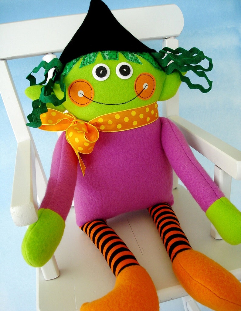 Christmas Toy Sewing Pattern Halloween Toy Sewing Pattern Wendy Witch and Ethan Elf PDF e-pattern image 4