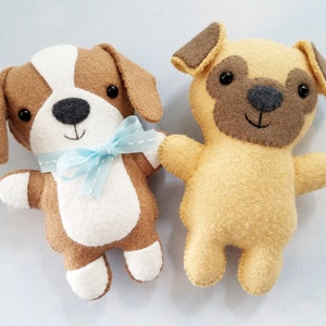 Dog Softies Felt Sewing Pattern Toy Pug Beagle Tutorial PDF ePATTERN e pattern Hand Sewing Animal image 2