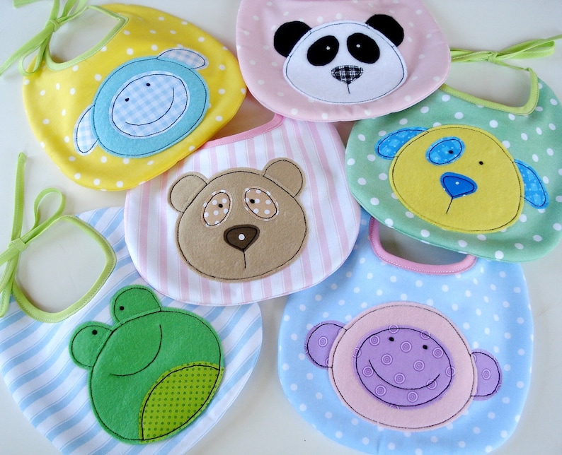 SALE PDF Epattern for Baby Animal Appliques and Bib Teddy Etsy