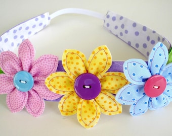 Sewing Pattern - Flowers, Leaf & Narrow Headband - PDF e-Pattern