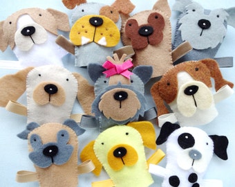 Felt Dog Finger Puppets Sewing Pattern - PDF ePATTERN