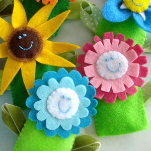 Flower Felt Finger Puppets & Hair Accessories Sewing Pattern PDF ePATTERN image 3