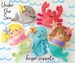 Mermaid Under The Sea Felt Finger Puppets Sewing Pattern - PDF ePATTERN for Mermaid Whale Crab octopus 
