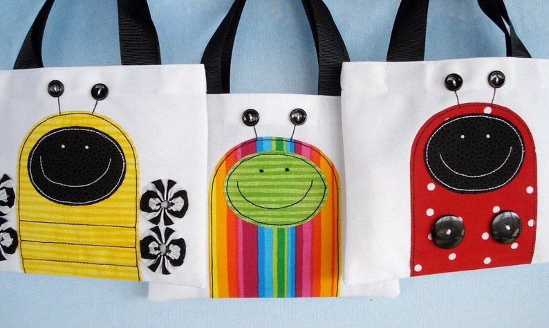 Sewing Pattern  Mini Tote Bags with Critter Appliques  image 2