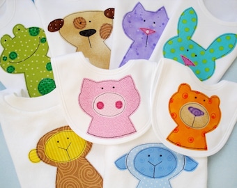 Applique Sewing Pattern - Eight Animal Applique Designs - PDF ePattern