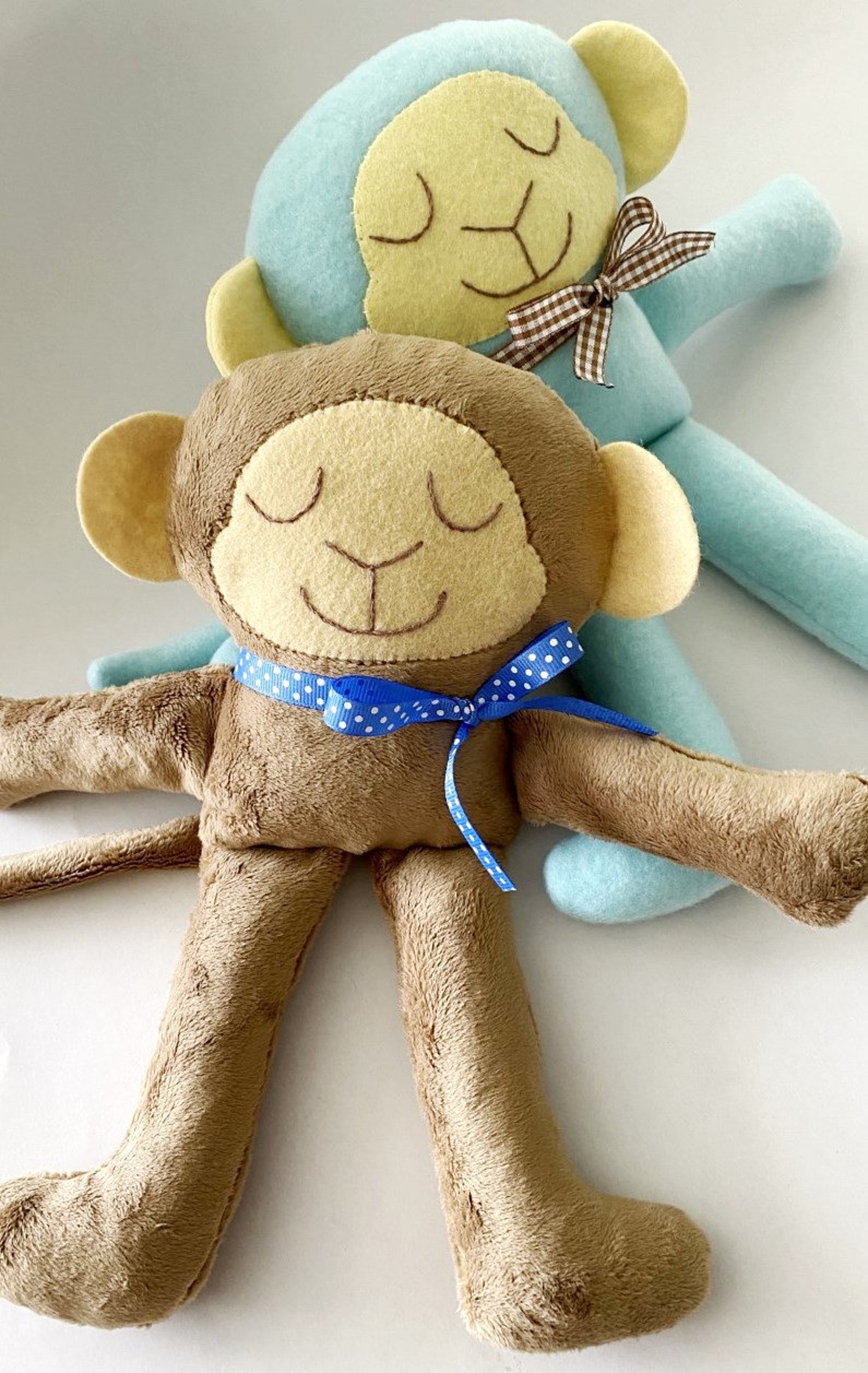 Monkey Sewing Pattern Sleepy Soft Fleece Toy Animal Sewing Etsy